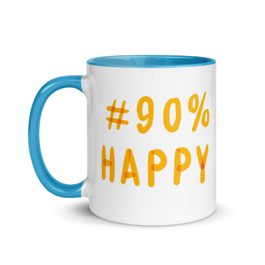 ‘#90% happy’ mug - ceramic mug